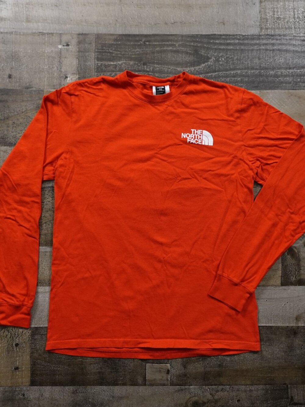 The North Face Evolution Box NSE Long Sleeve T-Shirt Men’s Medium Orange